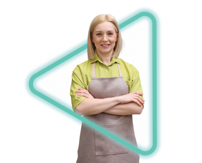 Happy business owner after scaling growth through business loans